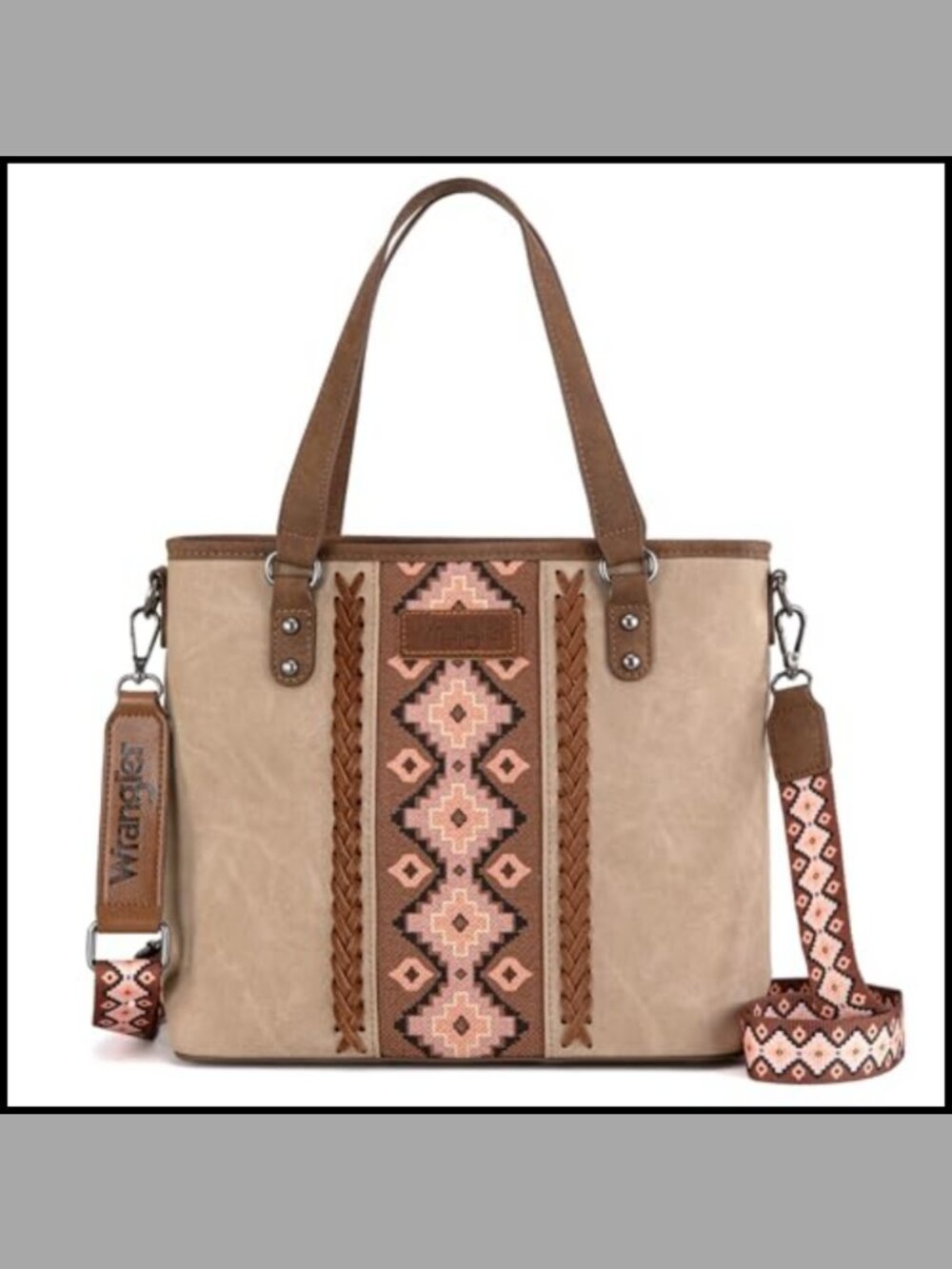 Aztec Print Tote Bag Crossbody Satchel Shoulder Purse Zip Top